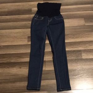 Maternity blue denim jeggings.